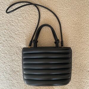 Staud Black quilted bag with removable shoulder strap